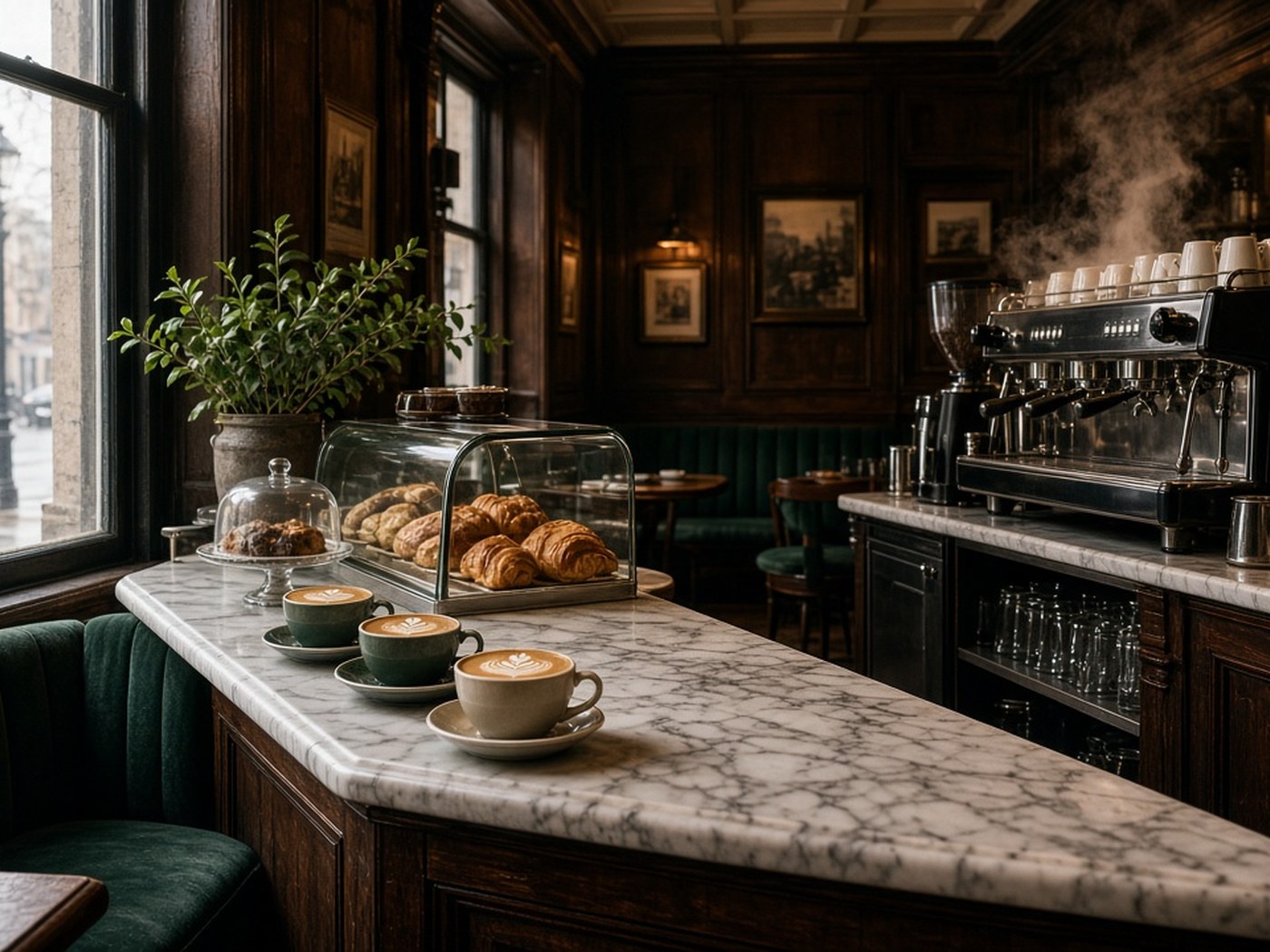 Warm Clover Roast cafe bar in Dublin ready for morning coffee